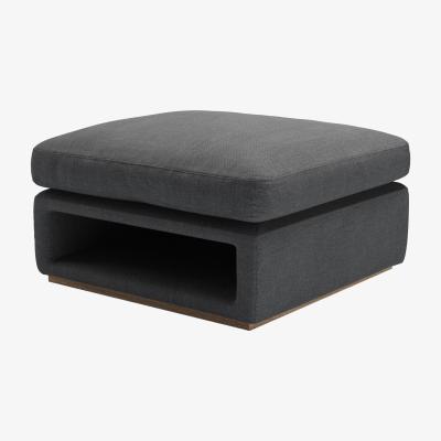 Sofa.com Ren Modular Storage Footstool in Charcoal Brushed Linen Cotton