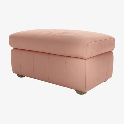 Sofa.com Tiffany Slim Medium Rectangular Footstool in Sakura Pink Organic Smart Cotton