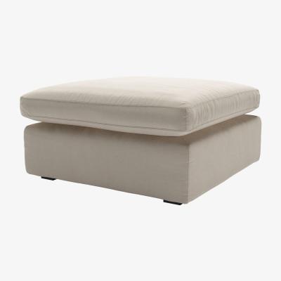 Sofa.com Long Island Slim Medium Rectangular Footstool in Elderflower Organic Smart Cotton