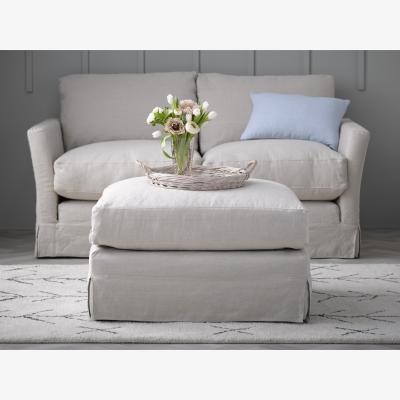 Sofa.com Otto Large Rectangular Footstool in Shearling Hygge Chunky Weave