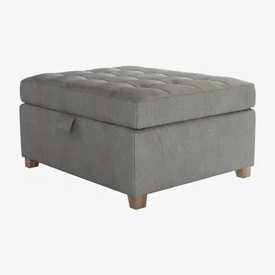Sofa.com Club Small Rectangular Storage Footstool in Mushroom Heathland Weave - sofa.com