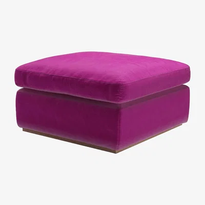Sofa.com Ren Footstool in Peony Cotton Matt Velvet