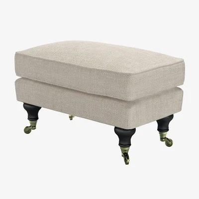 Sofa.com Bluebell Small Rectangular Footstool in Jasmine Silky Jacquard Weave