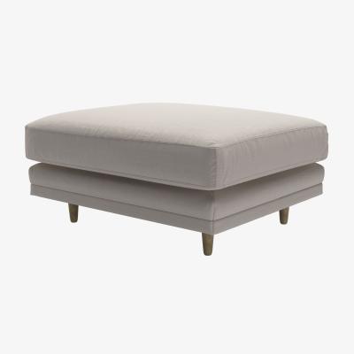 Sofa.com Marco Large Rectangular Footstool in Stone Brushed Linen Cotton