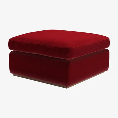 Sofa.com Ren Footstool in Claret Cotton Matt Velvet