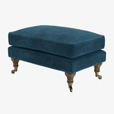 Sofa.com Bluebell Medium Rectangular Footstool in Mineral Mist Speckled Chenille
