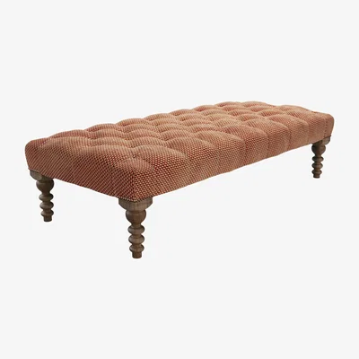 Sofa.com Valentin Large Rectangular Footstool in Pomegranate Bubble Velvet