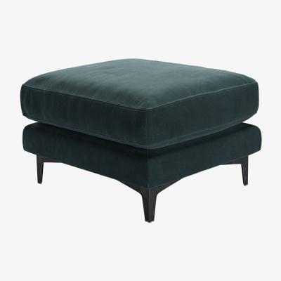 Sofa.com Boston Medium Rectangular Footstool in Deep Forest Aquaclean Clever Velvet