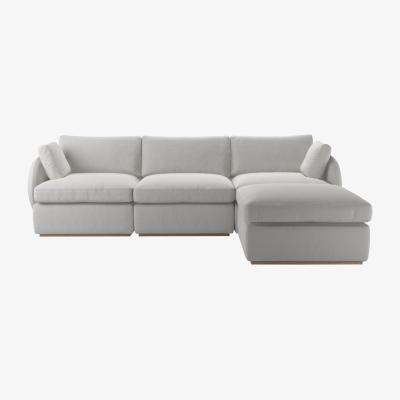 Sofa.com Ren Complete Set with Footstool in Alabaster Brushed Linen Cotton