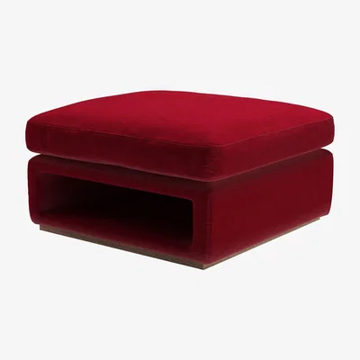 Sofa.com Ren Modular Storage Footstool in Malbec Cotton Matt Velvet
