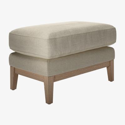Sofa.com Costello Small Rectangular Footstool in Pampas Hygge Smart Linen