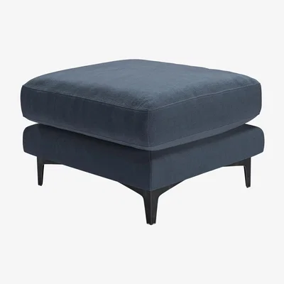 Sofa.com Boston Medium Rectangular Footstool in Skyfall Cotton Matt Velvet