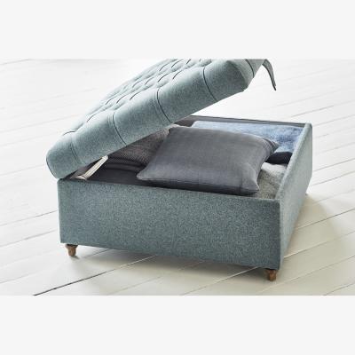 Sofa.com Valentin Medium Square Storage Footstool in Malbec Cotton Matt Velvet