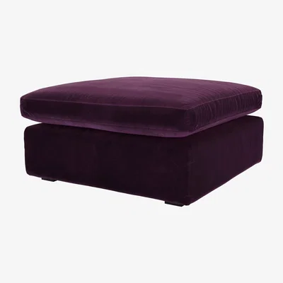 Sofa.com Long Island Slim Medium Rectangular Footstool in Damson Smart Velvet