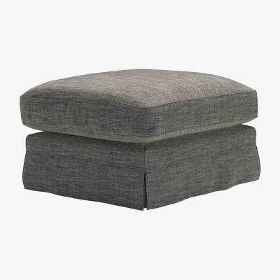 Sofa.com Otto Large Rectangular Footstool in Liquorice Baylee Multi-Tone Viscose Linen