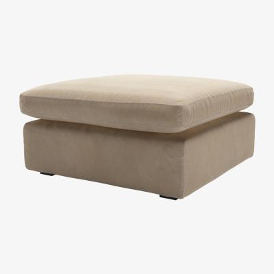 Sofa.com Long Island Slim Medium Rectangular Footstool in Fawn Aquaclean Clever Velvet