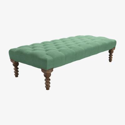 Sofa.com Valentin Large Rectangular Footstool in Celadon Easy Cotton