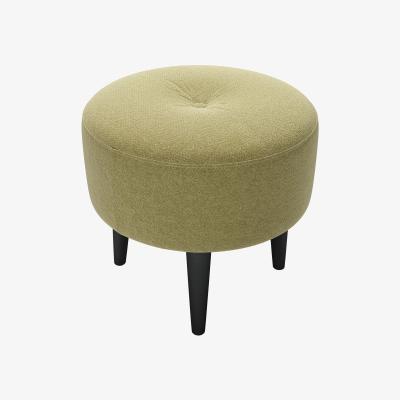 Sofa.com Jack Small Round Footstool in Light Green Soft Textured