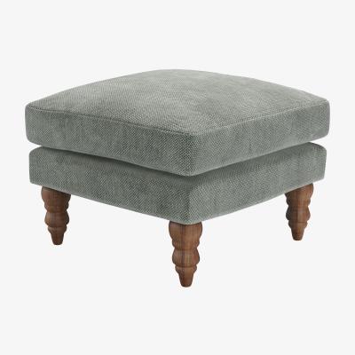 Sofa.com Isla Small Square Footstool in Moonstone Speckled Chenille