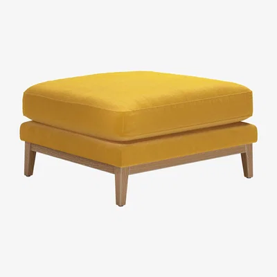 Sofa.com Perfectly Pristine Costello Large Rectangular Footstool in Butterscotch Cotton Matt Velvet - sofa.com