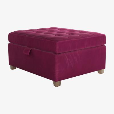 Sofa.com Club Small Rectangular Storage Footstool in Persian Rose Smart Velvet