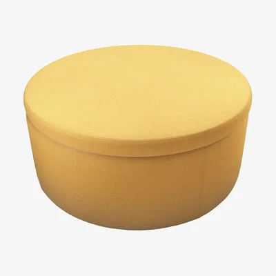 Sofa.com Luna Large Round Storage Footstool in Ochre Easy Cotton - sofa.com