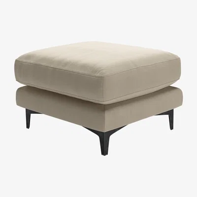 Sofa.com Boston Medium Rectangular Footstool in Pennine Stone Organic Smart Cotton