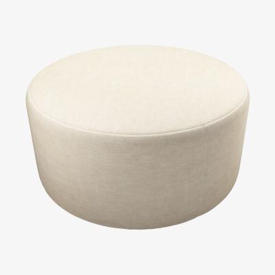Sofa.com Luna Large Round Footstool in Chantilly Aquaclean Clever Chenille