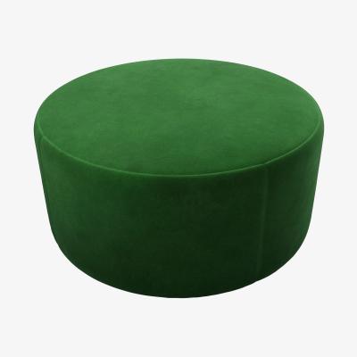 Sofa.com Luna Large Round Footstool in Putting Green Aquaclean Clever Velvet