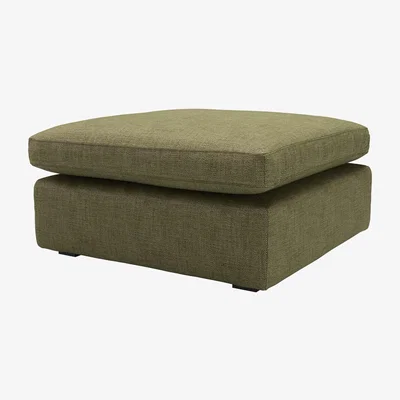 Sofa.com Long Island Slim Medium Rectangular Footstool in Thyme Florence Textured Weave