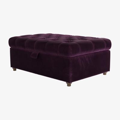 Sofa.com Valentin Medium Rectangular Storage Footstool in Damson Smart Velvet