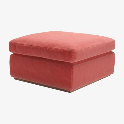 Sofa.com Ren Footstool in Dusty Rose Cotton Matt Velvet
