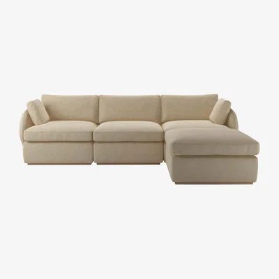 Sofa.com Ren Complete Set with Footstool in Shearling Hygge Chunky Weave