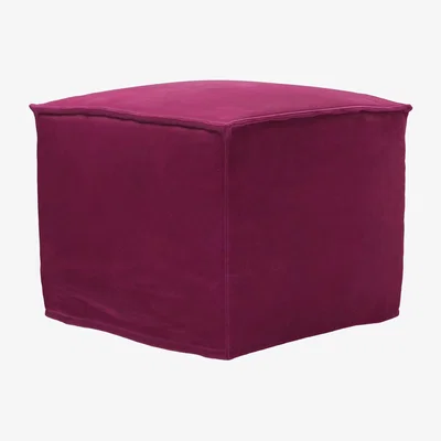 Sofa.com Anders Small Square Footstool in Persian Rose Smart Velvet