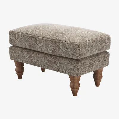 Sofa.com Isla Small Rectangular Footstool in Marigold Velvet Iron by William Morris At Home