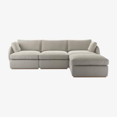 Sofa.com Ren Complete Set with Footstool in Stoneware Easy Cotton