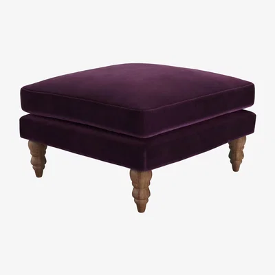 Sofa.com Isla Medium Square Footstool in Damson Smart Velvet
