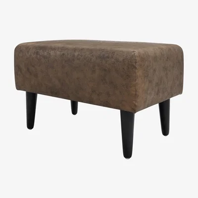 Sofa.com Jude Rectangular Footstool in Chocolate Faux Leather