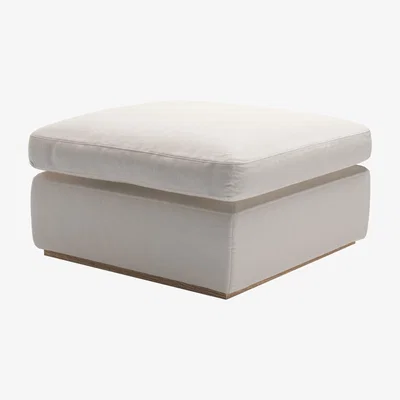 Sofa.com Ren Footstool in Taupe Brushed Linen Cotton