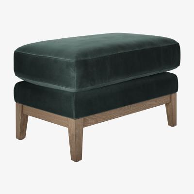 Sofa.com Costello Small Rectangular Footstool in Smokey Green Cashmere Velvet
