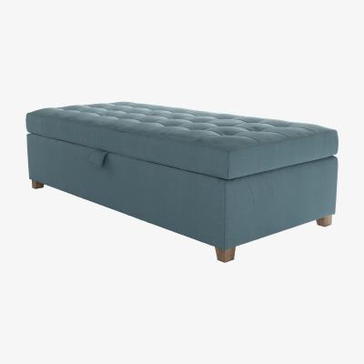Sofa.com Club Large Rectangular Storage Footstool in Tide Organic Smart Cotton