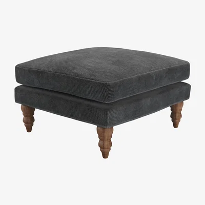 Sofa.com Isla Medium Square Footstool in Raven Speckled Chenille