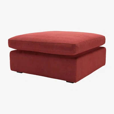 Sofa.com Long Island Slim Medium Rectangular Footstool in Indian Summer Easy Cotton