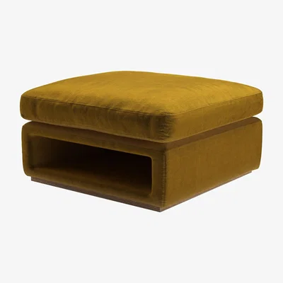Sofa.com Ren Modular Storage Footstool in Nefertiti Gold Cotton Matt Velvet
