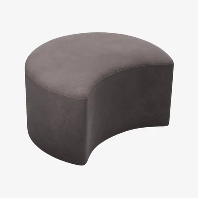 Sofa.com Luna Half Moon Footstool in Shale Aquaclean Clever Velvet