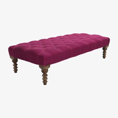 Sofa.com Valentin Large Rectangular Footstool in Persian Rose Smart Velvet