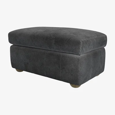 Sofa.com Tiffany Slim Medium Rectangular Footstool in Raven Speckled Chenille