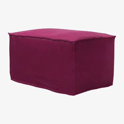 Sofa.com Anders Small Rectangular Footstool in Persian Rose Smart Velvet