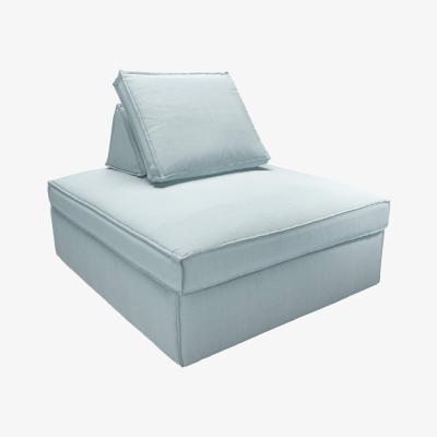 Sofa.com Harry Large Pouffe with bolster cushion in Exhale Vermeer Linen - sofa.com