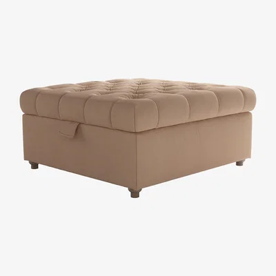 Sofa.com Valentin Medium Square Storage Footstool in Rosewater Organic Smart Cotton